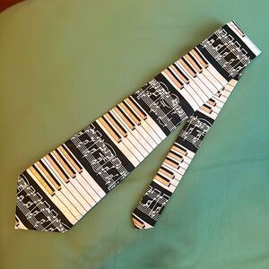 Vintage Fratello Hand Made Tie for Men, Piano Keys & Music Notes Music Bar
